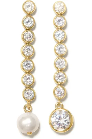 COMPLETEDWORKS 18kt -plated Ascent pearl and zirconia earrings