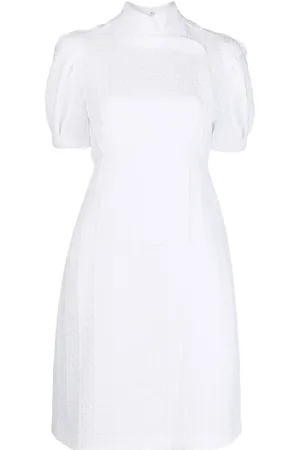 SHIATZY CHEN Band-collar short-sleeved dress