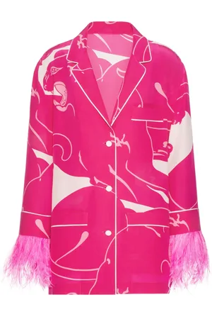 VALENTINO GARAVANI Panther crepe-de-chine blouse