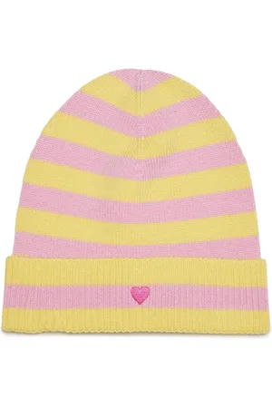 MAX&Co. Kids Heart-embroidered stripe-print wool beanie