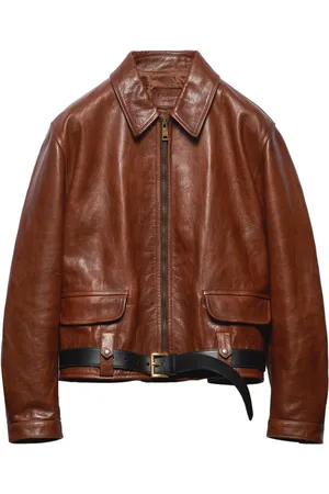 Prada Belted leather jacket