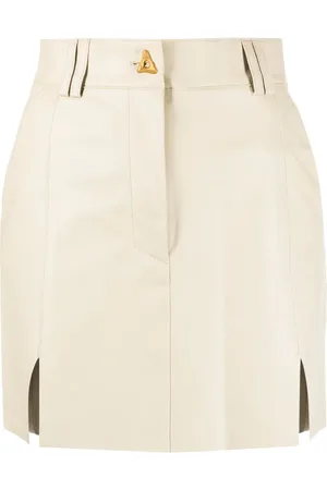 AERON Logo-button leather miniskirt