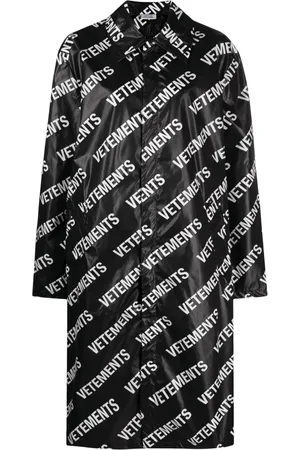 Vetements Logo-print mid-length coat