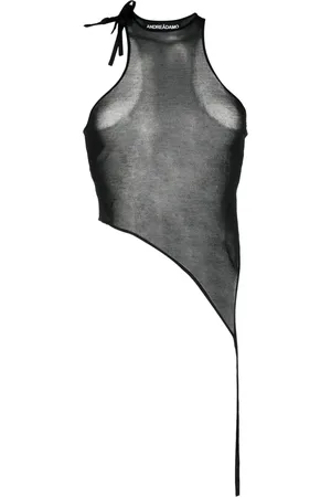 andre damo Asymmetric sheer tank top