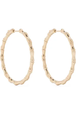Anita 18kt yellow Bamboo hoop earrings