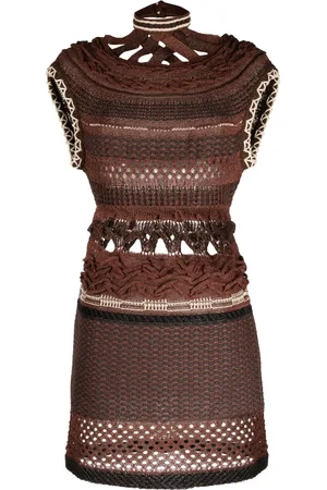 MAME KUROGOUCHI Open-knit knitted dress