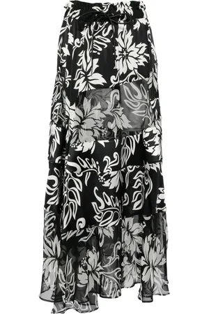 SACAI Floral-print pleated midi skirt