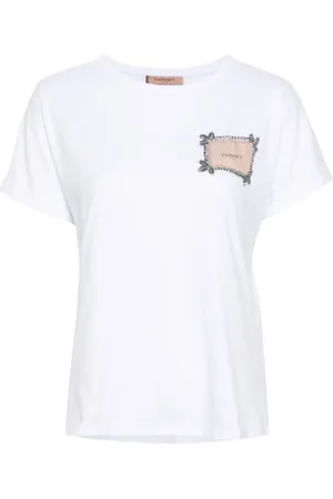 Twin-Set Logo-patch cotton T-shirt