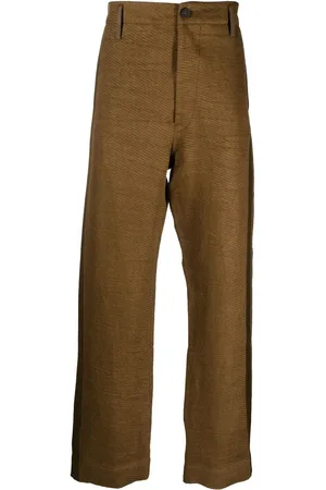 ZIGGY CHEN Side-stripe straight-leg trousers