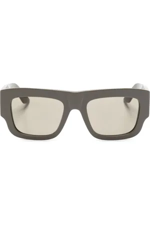 Alexander McQueen Logo-engraved square-frame sunglasses