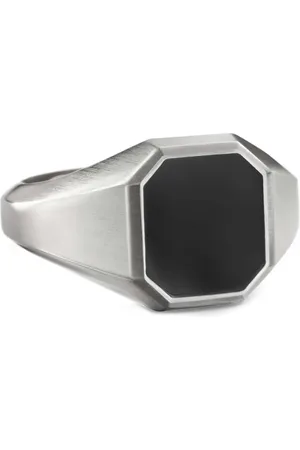 David Yurman Sterling Streamline onyx signet ring (14mm)