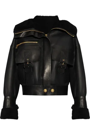 Balmain Shearling-lining leather jacket