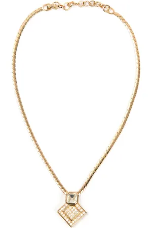Dior 1980s rhinestone-embellished pendant necklace