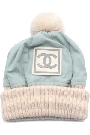 CHANEL 1986-1988 CC Interlocking-patch beanie