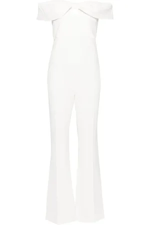 Self-Portrait Bow-detailed off-shoulder jumpsuit