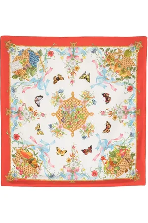 Gucci 1970s butterfly floral print silk scarf
