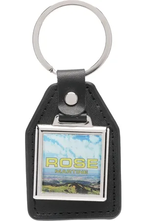 MARTINE ROSE Logo-plaque leather keyring