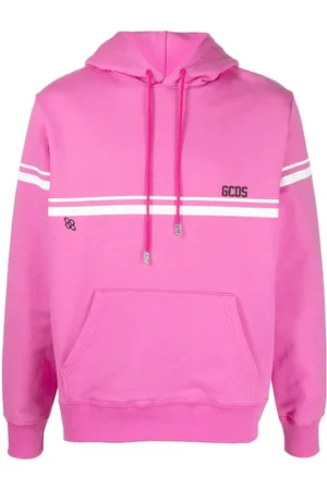 GCDS Striped logo-print hoodie