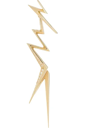 LE STER 18kt yellow diamond Thunderflash jacket and right ear stud earring