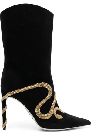 RENE CAOVILLA 105mm crystal snake-embellished boots