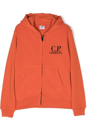 C.P. Company Logo-print zip-up hoodie