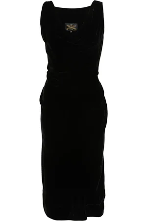 Vivienne Westwood 1990s cowl-neck velvet dress