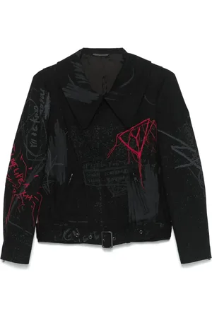 YOHJI YAMAMOTO Printed biker jacket