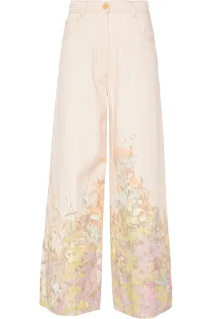 FORTE FORTE Floral-print wide-leg jeans