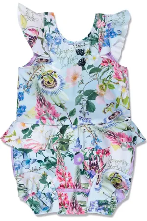 Molo Flower-print peplum swimsuit
