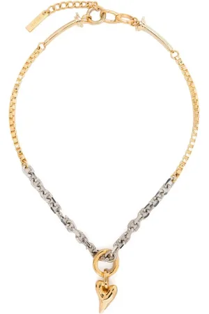 Vann Jewelry Small heart pendant two-tone necklace