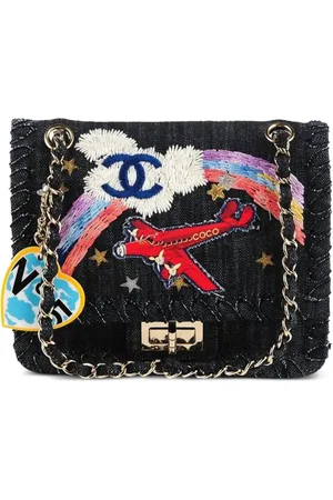 CHANEL 2006 2.55 Reissue Limited Edition Airplanes denim shoulder bag