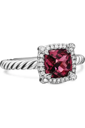 David Yurman Sterling Petite Chatelaine rhodolite garnet and diamond ring (7mm)