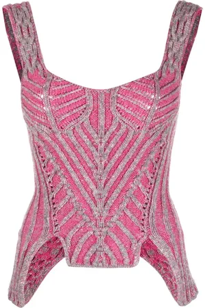 PAOLINA RUSSO Contrast-trimmed knitted top