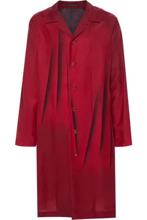 YOHJI YAMAMOTO Abstract-print silk coat