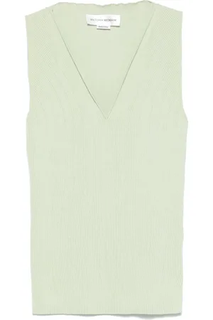 Victoria Beckham Rib-detail V-neck tank top