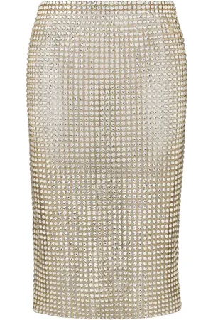 Dolce & Gabbana Rhinestone mesh midi skirt