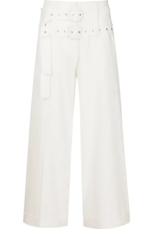 Gloria Coelho Double-buckle wide-leg trousers