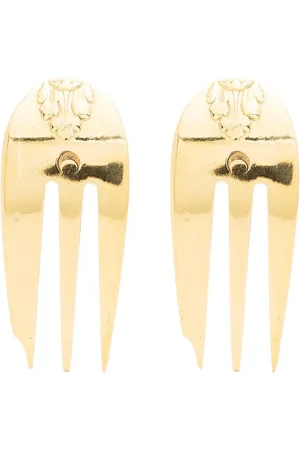 Marine Serre Reassembled Cutlery fork earrings