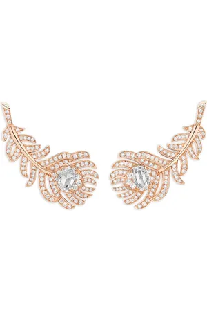 Boucheron 18kt rose gold Plume de Paon diamond clip earrings