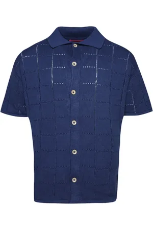 THE ELDER STATESMAN Pointelle-knit short-sleeved shirt