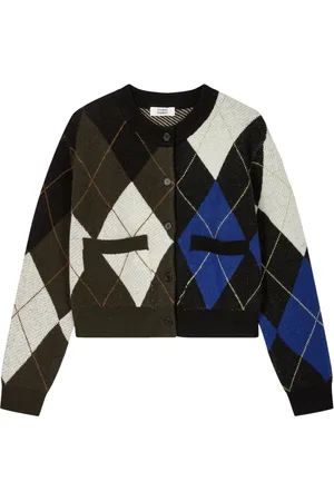 Studio Tomboy Colour-block argyle cardigan