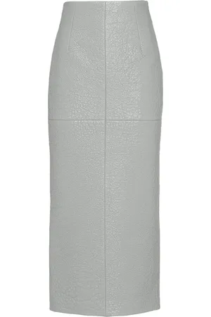 Prada Nappa-leather midi skirt