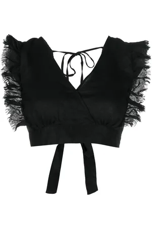 P.A.R.O.S.H. Back-tie cropped top