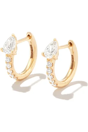 Anita 18kt yellow Bobbi diamond hoop earrings