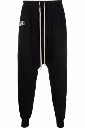Rick Owens Logo-print drop-crotch trousers