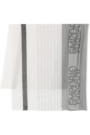 Emporio Armani Logo-jacquard striped scarf
