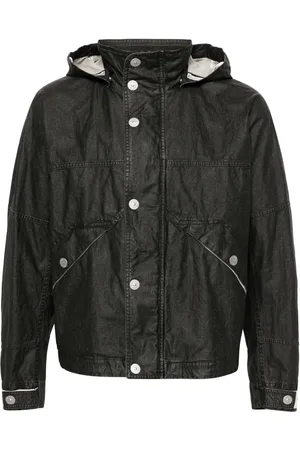Stone Island Logo-print hooded linen jacket