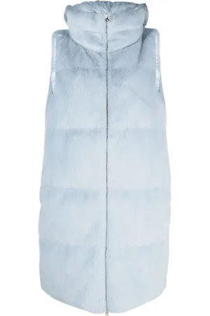 HERNO Zip-up faux-fur hooded gilet