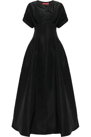 Carolina Herrera Rolled-sleeves button-front gown