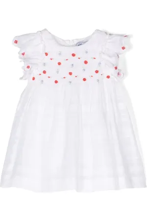Tartine Et Chocolat Floral-embroidered pleated dress
